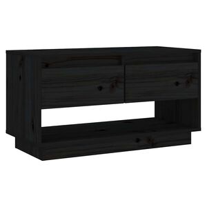 vidaXL TV-Schrank Schwarz 74x34x40 cm Massivholz Kiefer
