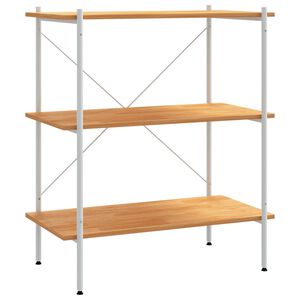 vidaXL Regal mit 3 B&ouml;den Wei&szlig; und Eiche-Optik 80x40x92 cm