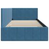 vidaXL Eckbettgestell mit Kopfteil Blau 90 cm x 190 cm Samt