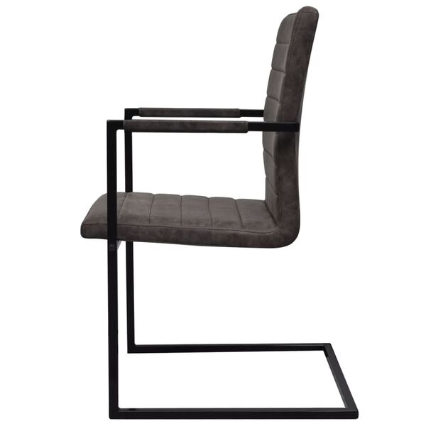 vidaXL Freischwinger 2 Stk. Dunkelbraun Kunstleder