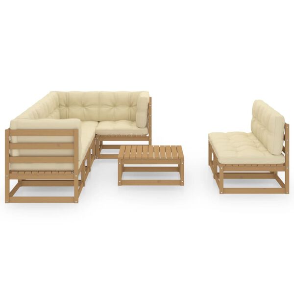 vidaXL 8-tlg. Garten-Lounge-Set mit Kissen Massivholz Kiefer