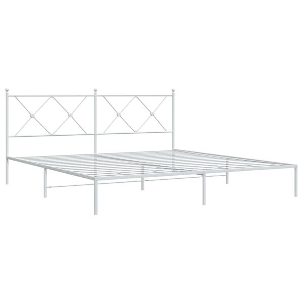 vidaXL Bettgestell mit Kopfteil Metall Wei&szlig; 183x213 cm