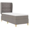 vidaXL Boxspringbett mit Matratze Dunkelgrau 90x190 cm Taupe Stoff