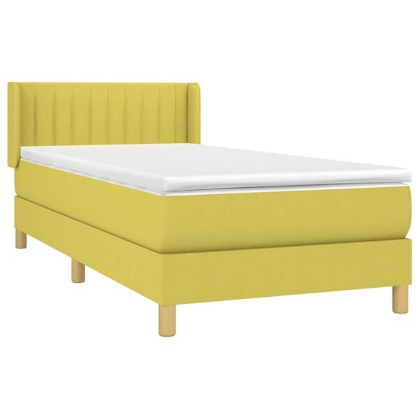 vidaXL Boxspringbett mit Matratze Gr&uuml;n 90x200 cm Stoff