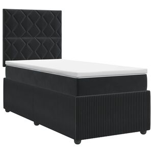 vidaXL Boxspringbett mit Matratze Schwarz 80 x 200 cm Samt