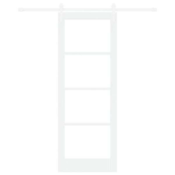 vidaXL Schiebet&uuml;r ORKDAL Wei&szlig; 78 x 211 cm Massivholz Kiefer und Glas