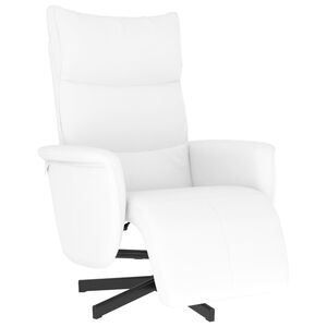 vidaXL Relaxsessel mit Fu&szlig;teil Wei&szlig; Kunstleder