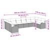 vidaXL Gartensofa-set mit Kissen 10 pcs Braun und Wei&szlig; Poly-Rattan