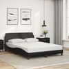 vidaXL Bett mit Matratze "Dover" Schwarz 140x190 cm Kunstleder