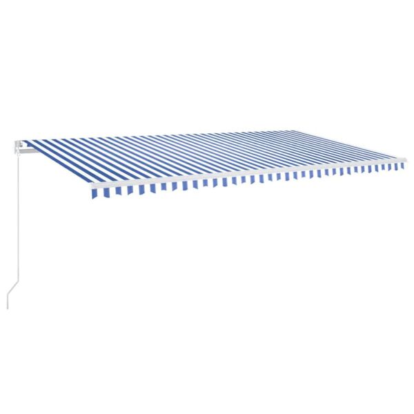 vidaXL Markise Manuell Einziehbar 600x350 cm Blau und Wei&szlig;