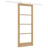 vidaXL Schiebet&uuml;r Natur 83 x 202 cm Massivholz Kiefer und Glas