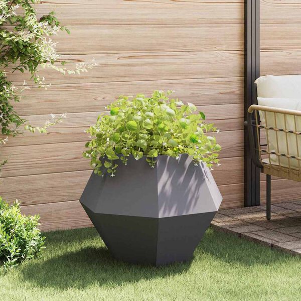 vidaXL Pflanzk&uuml;bel 2 pcs Schwarz 75 x 75 x 60 cm Stahl