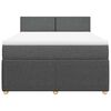 vidaXL Boxspringbett mit Matratze Dunkelgrau 140x190 cm Stoff