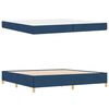 vidaXL Bettrahmen mit Matratze Blau 200 x 200 cm Stoff