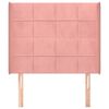 vidaXL Kopfteil mit Ohren Rosa 103x16x118/128 cm Samt