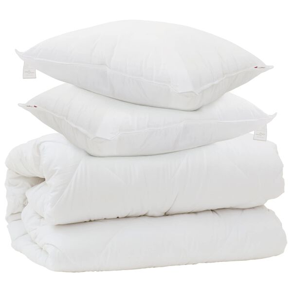 vidaXL Decke mit Kissen mit Kissen 3 pcs Wei&szlig; Mikrofaser