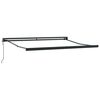 vidaXL Einziehbare Markise Gr&uuml;n und Wei&szlig; 350 x 250 cm Stoff, Metall