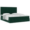 vidaXL Ottoman-Bett mit Matratzen Dunkelgr&uuml;n 160x200 cm Samt