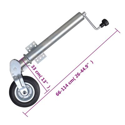 vidaXL Stützrad Klappbar 60 mm mit 2 Stützrohren und 2 Klemmen