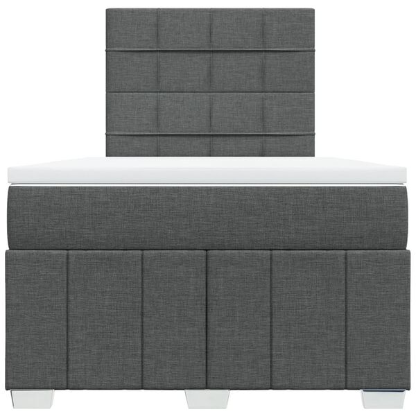vidaXL Boxspringbett mit Matratze Dunkelgrau 120x190 cm Stoff