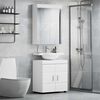 vidaXL Badezimmerm&ouml;bel-Set mit Regal mit T&uuml;r TULUM Wei&szlig; Holzwerkstoff