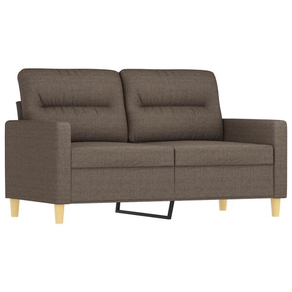 vidaXL 2-tlg. Sofagarnitur mit Kissen Taupe Stoff