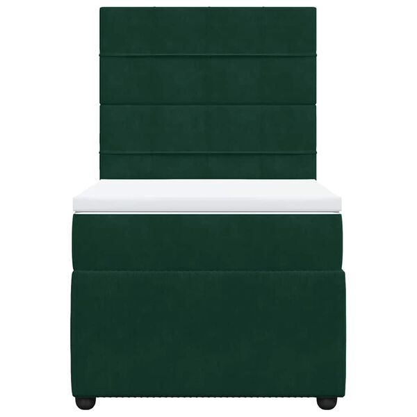 vidaXL Boxspringbett mit Matratze Dunkelgr&uuml;n 80x200 cm Samt