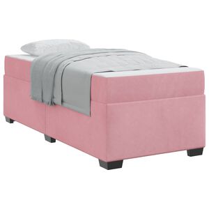 vidaXL Bettrahmen mit Matratze Rosa 80 x 200 cm Stoff