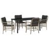 vidaXL Garten Essgruppe 5 Stk. Hellgrau Poly-Rattan