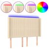 vidaXL LED Kopfteil Creme 147x16x118/128 cm Stoff