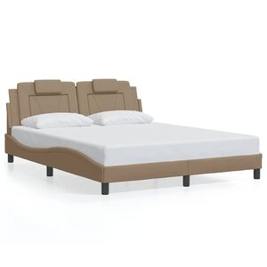 vidaXL Bettgestell "Viana" ohne Matratze Cappuccino-Braun 160x200 cm Kunstleder