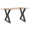 vidaXL Esstisch Beine 2 St&uuml;ck Anthrazit 80x(72-73,3) cm Stahl