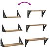 vidaXL Wandregal Wandmontiert mit Speicher 3 pcs Raucharbe