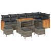 vidaXL Gartensofa-set mit Kissen 12 pcs Grau Poly-Rattan