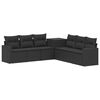 vidaXL Sofa Set 7 stk. Schwarz Polyrattan und Stahl