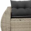 vidaXL Gartensofa mit Kissen 2-Sitzer Hellgrau Poly Rattan