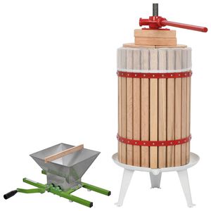 vidaXL 2-tlg. Obst- & Weinpresse und M&uuml;hle-Set