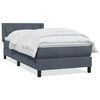 vidaXL Boxspringbett mit Matratze Dunkelgrau 80x220 cm Samt