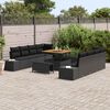 vidaXL Gartensofa-set mit Kissen 11 pcs Schwarz Poly-Rattan