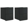 vidaXL Wandmontierter Nachttisch 2 Stk. Schwarz 33 x 34,5 x 43 cm