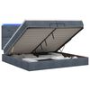 vidaXL Ottoman-Bett mit Matratze und LED Dunkelgrau 200 x 200 cm Samt