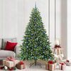 vidaXL K&uuml;nstlicher Weihnachtsbaum mit 300 LEDs Gr&uuml;n 210 cm PE und PVC