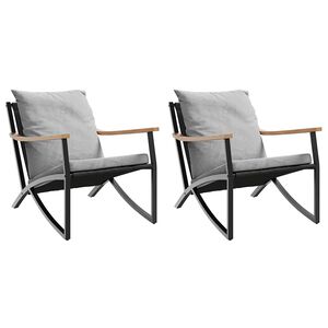 vidaXL Gartenst&uuml;hle mit Kissen 2 Stk. Schwarz Stahl