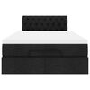 vidaXL Ottomane Bett mit Matratze & LEDs Schwarz 120x190 cm Stoff