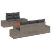 vidaXL Gartensofa-set 6 Stk. Grau Poly-Rattan