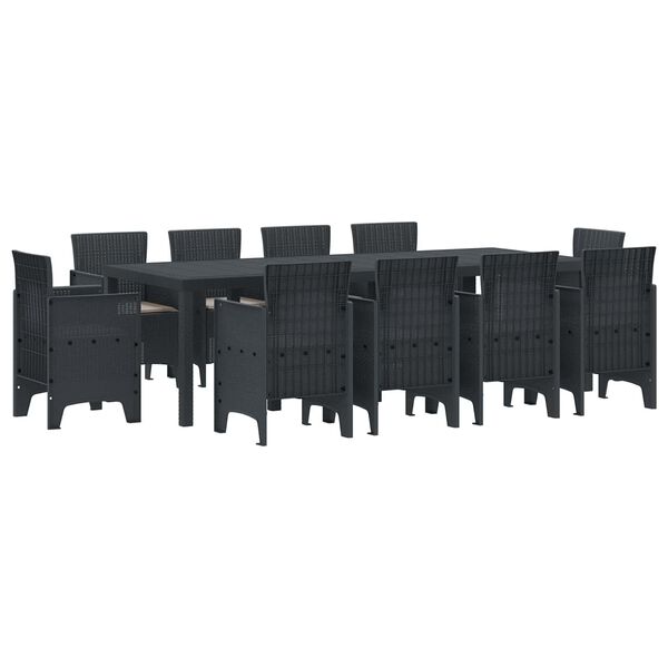 vidaXL Garten Essgruppe 11 pcs Anthrazit Polypropylen
