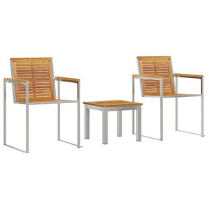 vidaXL Sonnenliege 3 pcs Braun Massivholz Teak