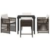 vidaXL Garten Essgruppe 5 pcs Braun Poly-Rattan
