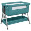 vidaXL Babybett mit Matratze Gr&uuml;n Leinenstoff