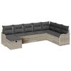 vidaXL Garten-Sofa-Set mit Kissen 8 pcs Hellgrau Poly Rattan